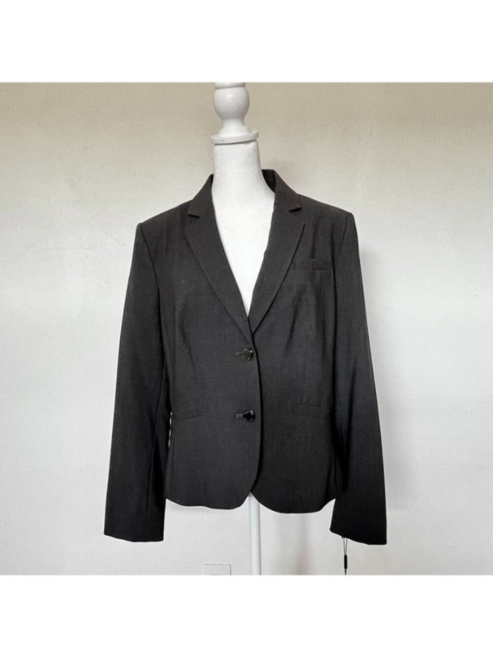 Calvin Klein Womens Sz 12 Gray Blazer Classic Office Going Out Ivy Style Capsule - Picture 2 of 14